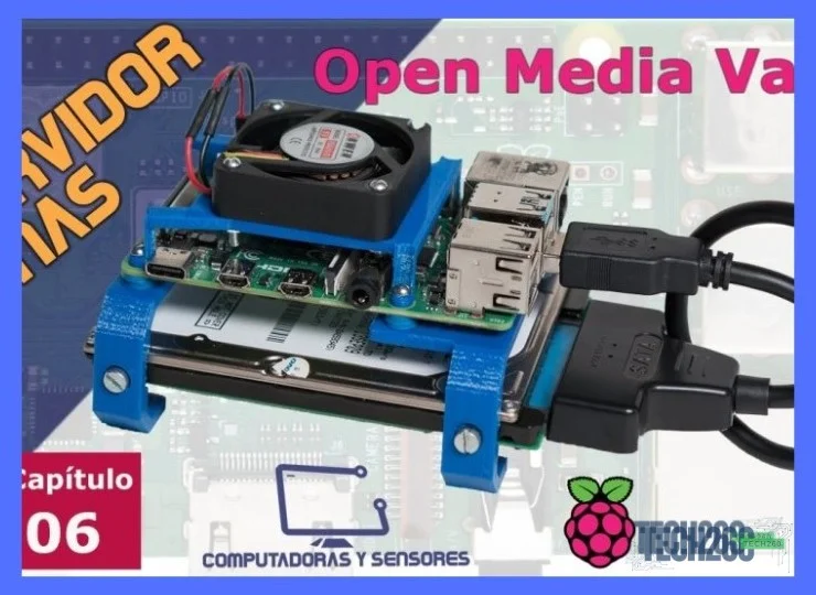 Raspberry Pi conectada a discos duros externos para crear un servidor NAS casero económico