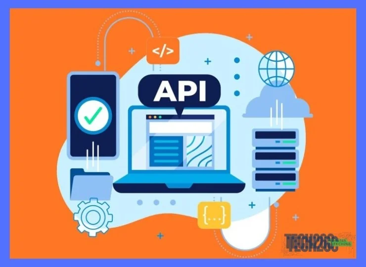 Diagrama de flujo de integración de APIs REST en software empresarial, con conexiones entre servidores y bases de datos