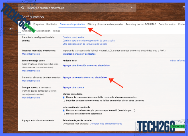 configurar un correo electrónico